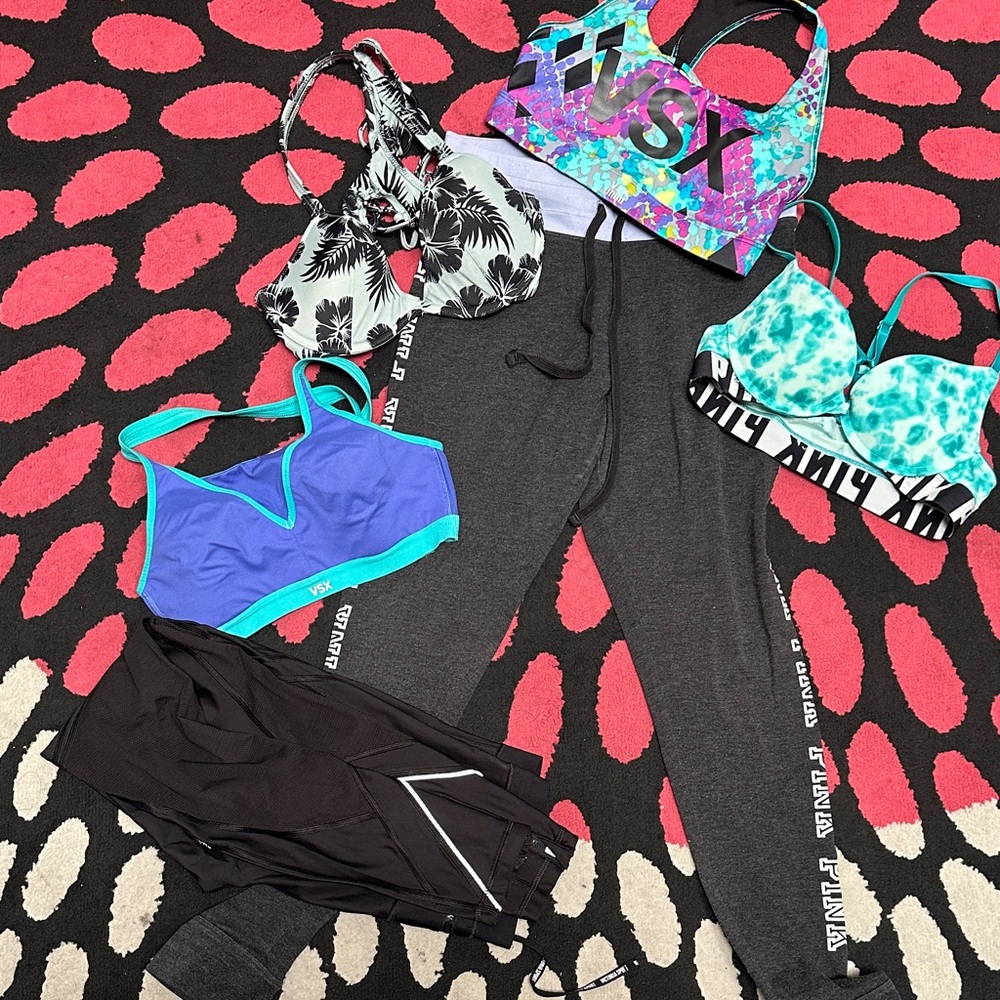 Victoria Secrets &Pink Mixed Sports Bras &leggings Bundle